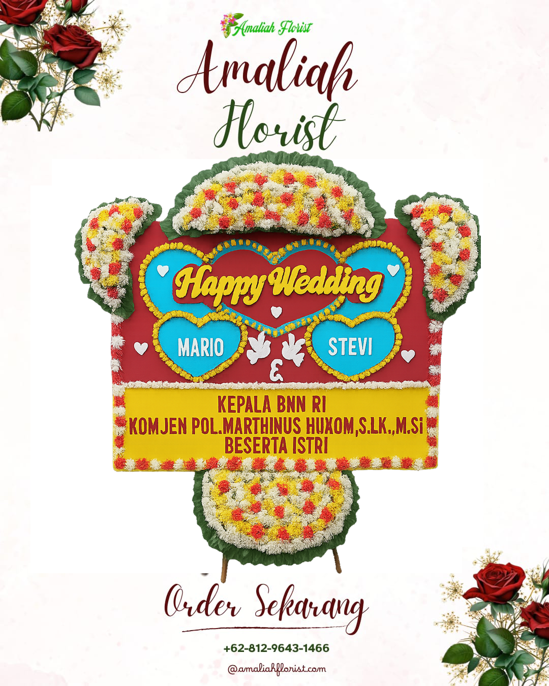Papan Bunga Pernikahan Sidemen